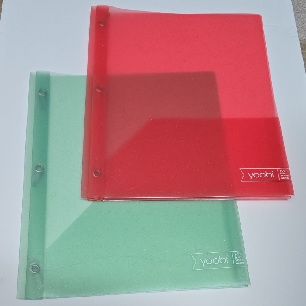 Yoobi Vibrant Red and Green Folders